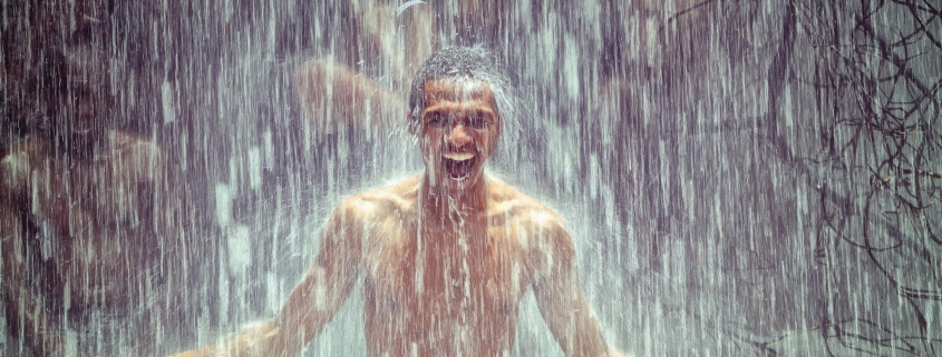 Man Thinking in Shower